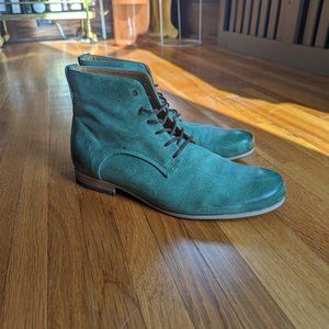 John Fluevog Radio Boot Vintage Green Leather - Men's US 10